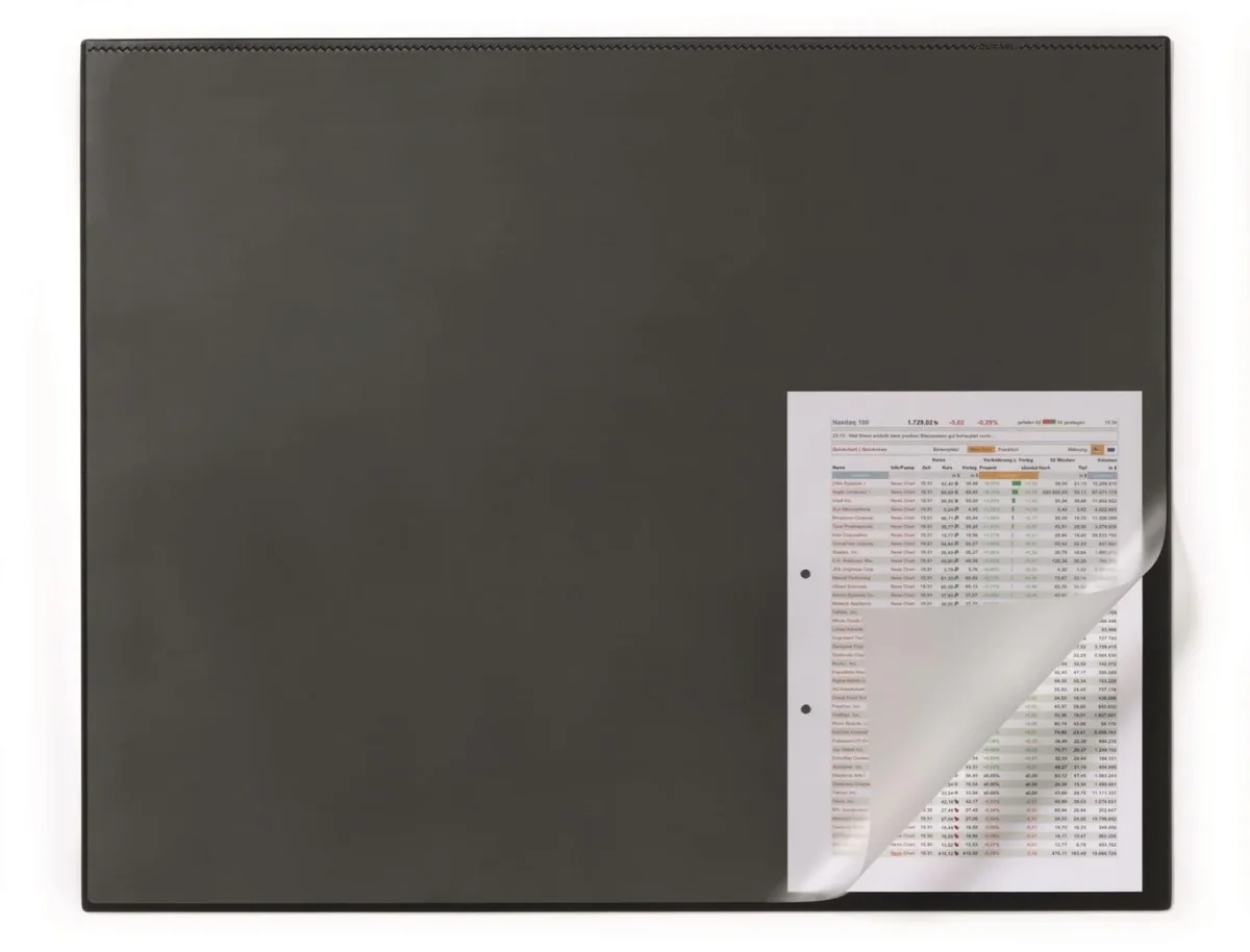Skrivunderlägg Durable med kantskydd PVC svart 65x50cm