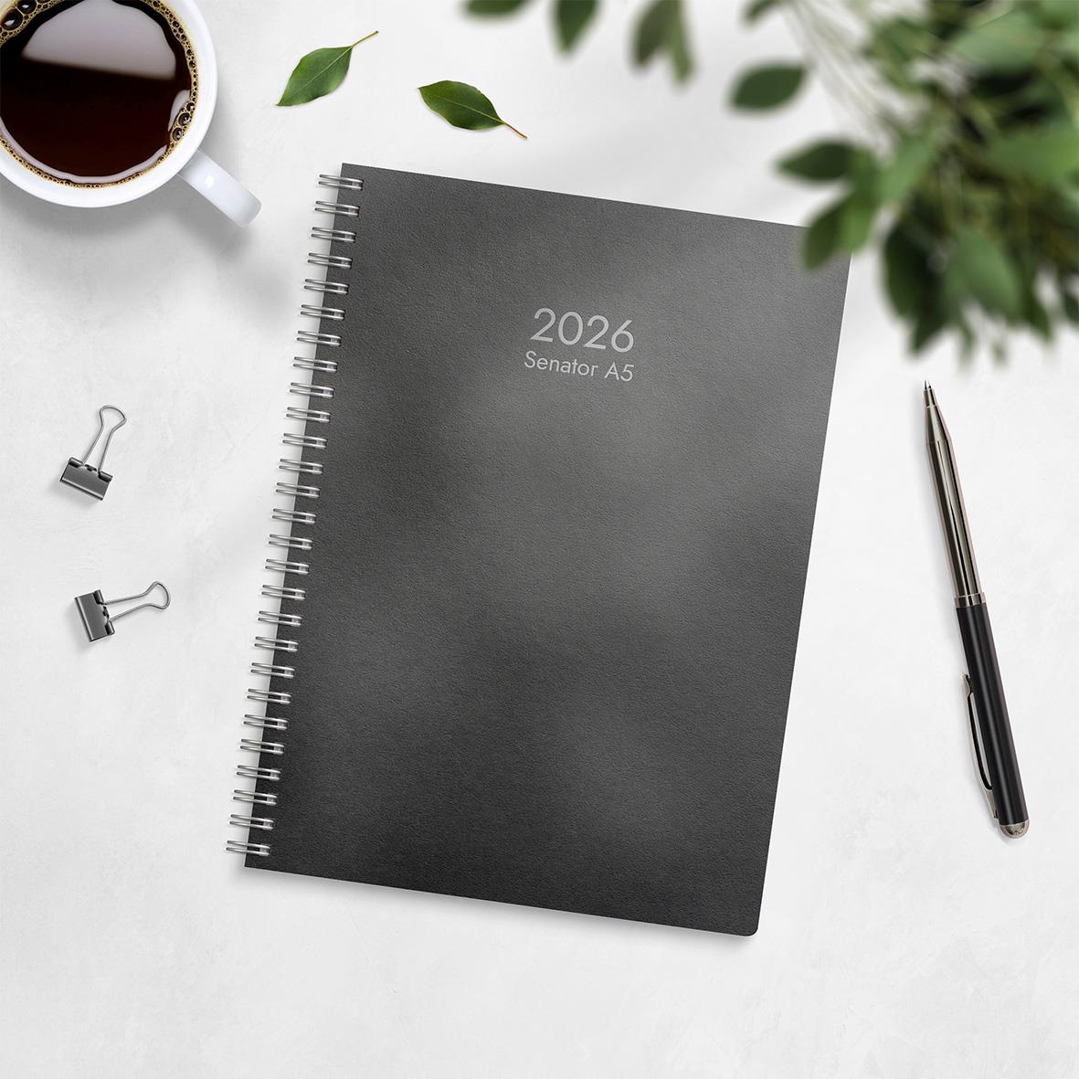 Almanacka Burde 5160 Senator ECO Line 2026 Svart A5 - Bild 7