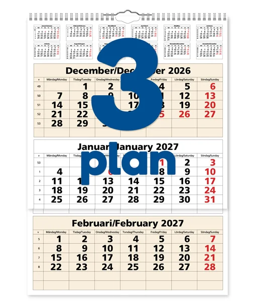 3-månaders kalender stor | 2027