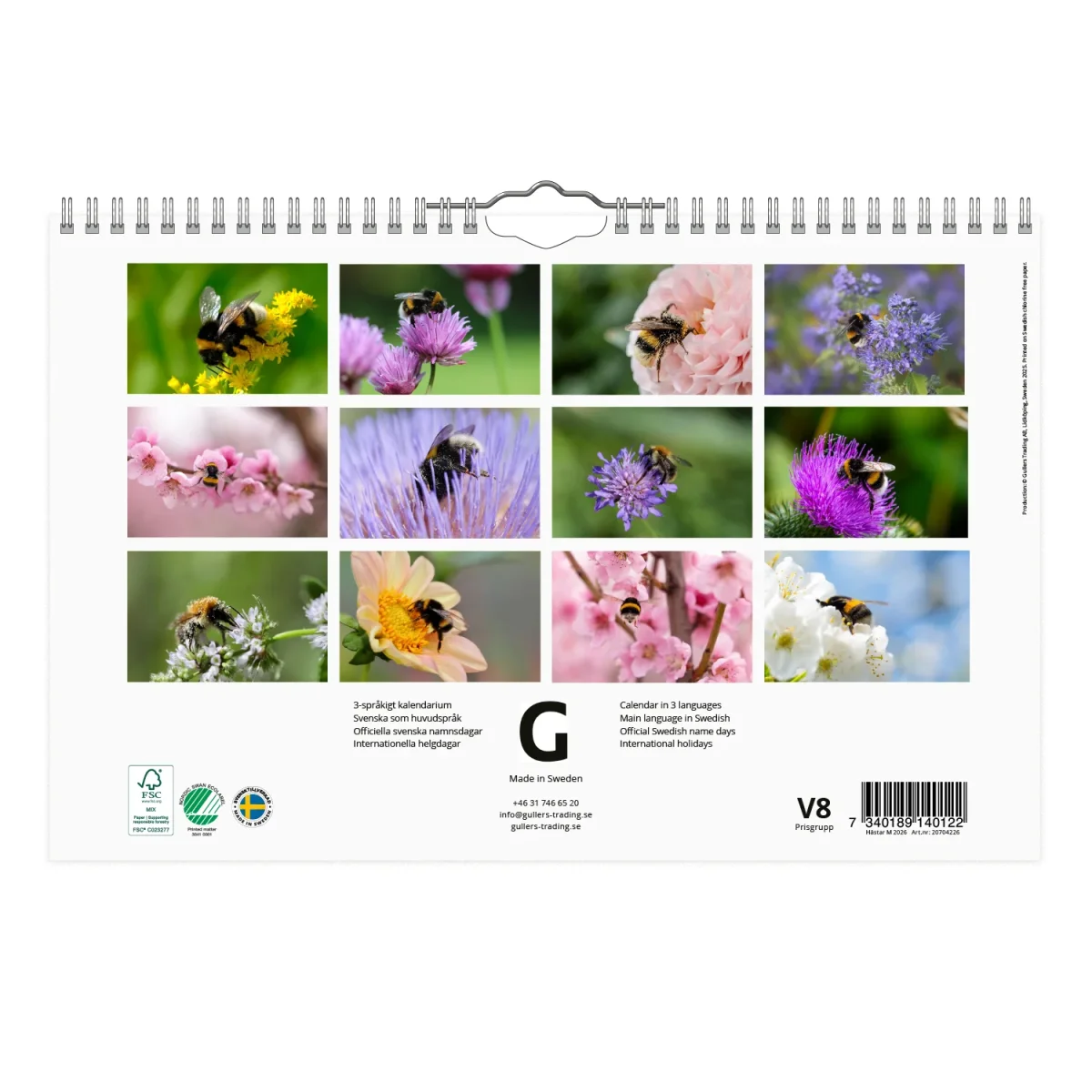 Humlor- A4 väggkalender | 2026 - Bild 4