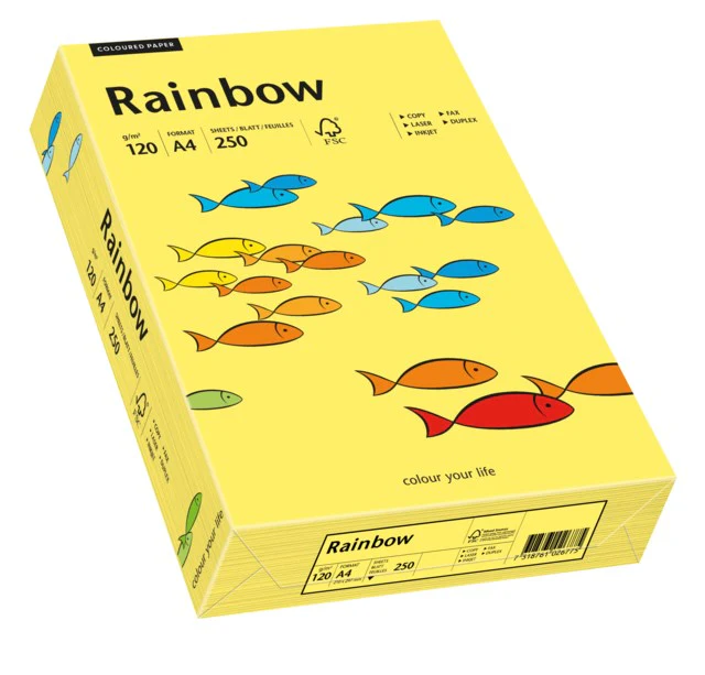 Papper Rainbow A4 120g gul 250ark/fp - Bild 2