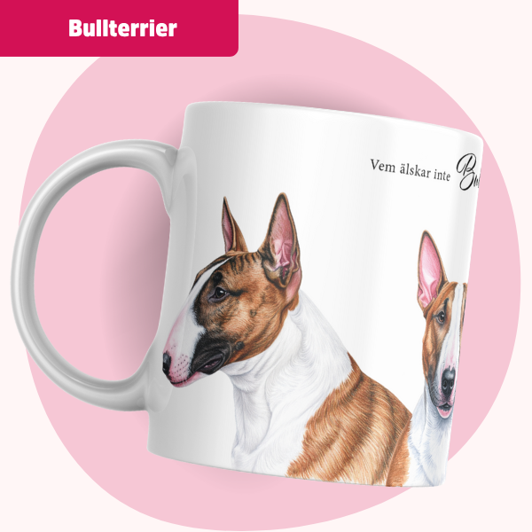 Bullterrier Mugg – Vem älskar inte Bullterrier, Brun/vit/svart - Bild 2