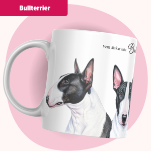 Bullterrier Mugg – Vem älskar inte Bullterrier, Svart/vit