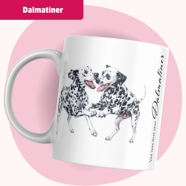 Dalmatiner Mugg – Vad vore livet utan Dalmatiner, Svart/vit - Bild 2