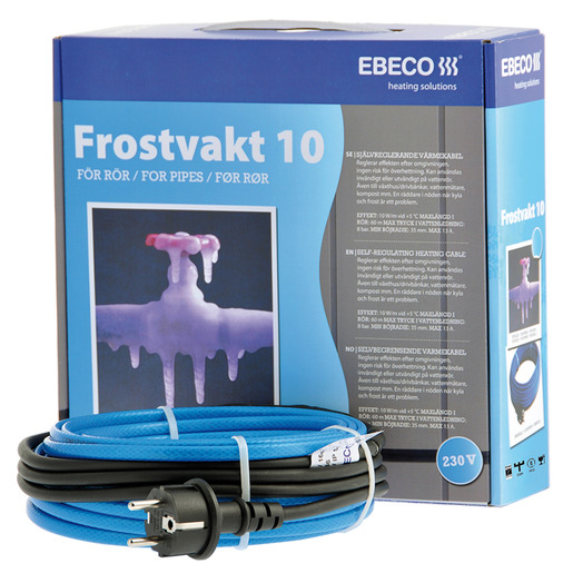 Ebeco Värmekabel / Frostkabel 10. 8m, 80w. 230v stickpropp