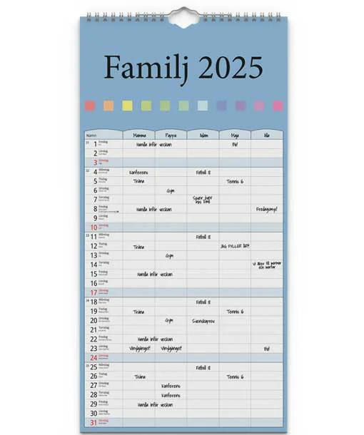 FAMILJEKALENDER FÄRG | 2025
