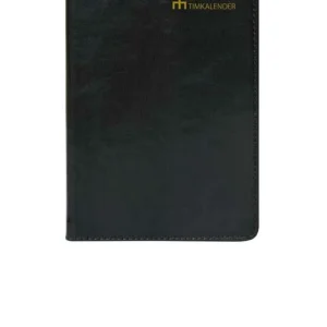 Timkalender Svart Konstläder med eget namntryck