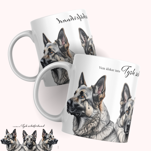 Tysk schäferhund Mugg – Vem älskar inte Tysk schäferhund, grå - Bild 3