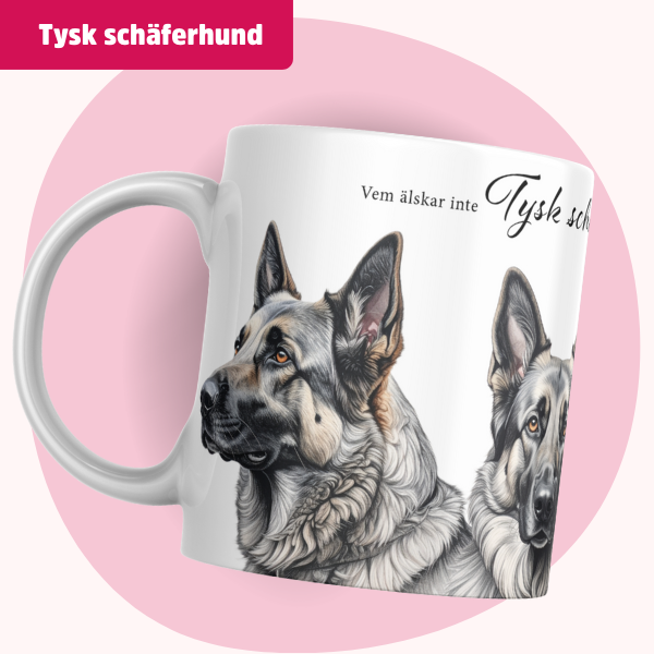 Tysk schäferhund Mugg – Vem älskar inte Tysk schäferhund, grå