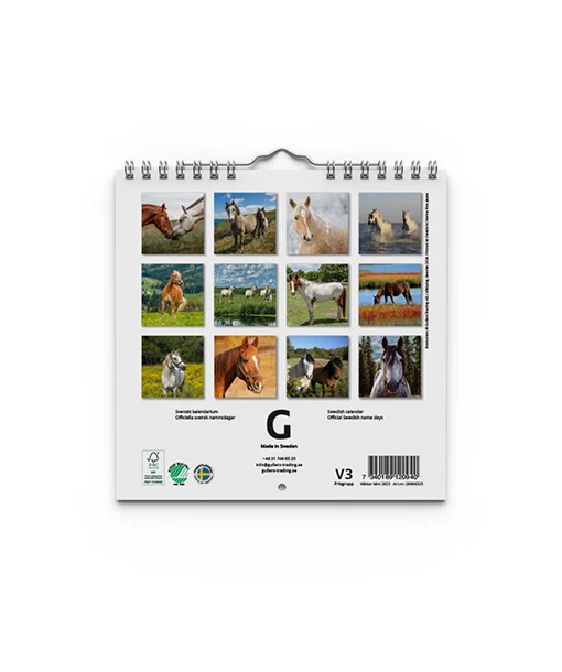 Hästar- mini väggkalender | 2025 - Bild 4