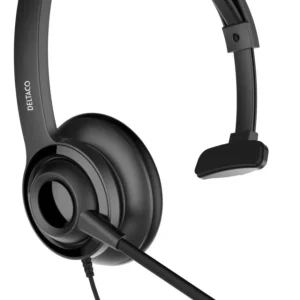 USB Mono Headset Volymkontroll Brusreduc. Mikrofon Svart
