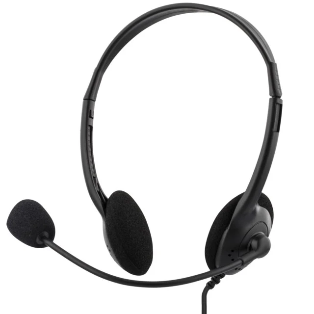 Stereo Headset Mikrofon Och Volymkontroll 2x 3.5mm Svart - Bild 3